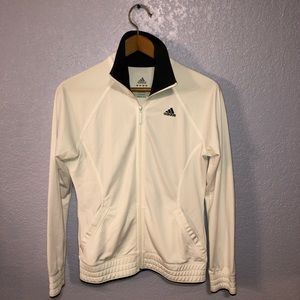 WHITE ADIDAS TRACK JACKET